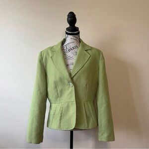 Vintage Giorgio Sant'Angelo Green Textured Peplum Blazer Jacket Size 12